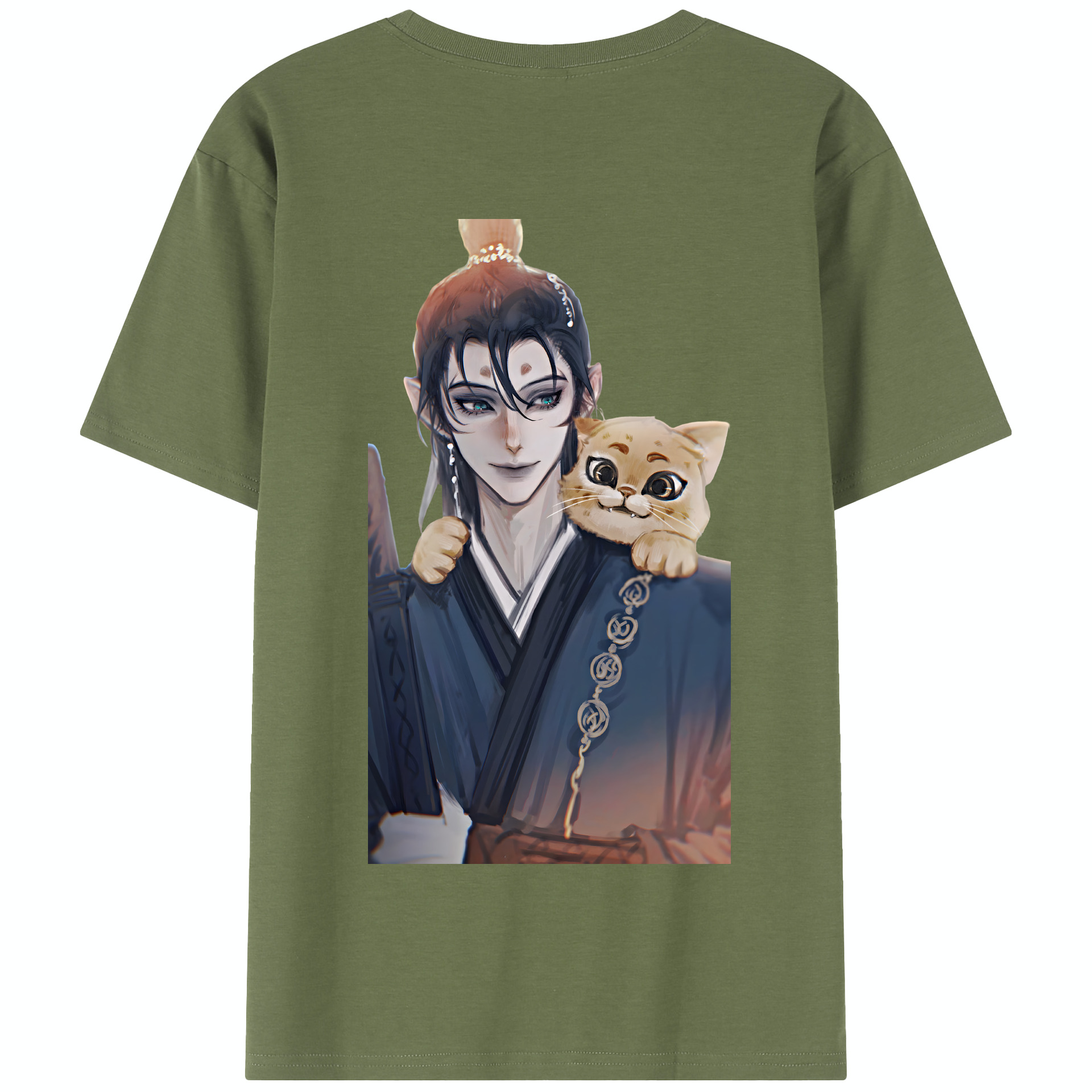 （画像用） Ne Zha 2 ナタ 魔童の大暴れ 綿100％半袖Tシャツ（背面プリント）